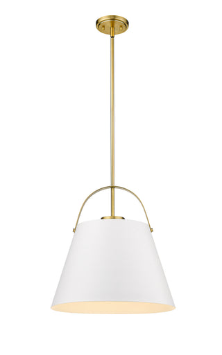 Buy matte-white-heritage-brass-with-matte-white-glass Z-Studio Pendant by Z-Lite