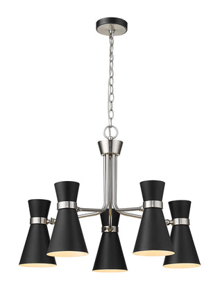 Buy matte-black-brushed-nickel Soriano Chandelier by Z-Lite