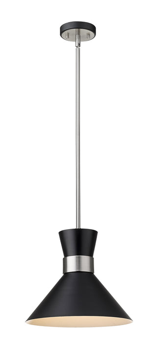 Buy matte-black-brushed-nickel-with-matte-black-glass Soriano Pendant by Z-Lite