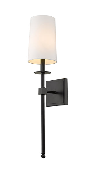 Buy matte-black-with-white-glass Camila Sconce by Z-Lite