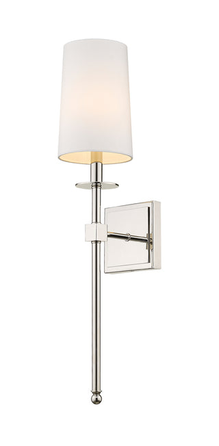 Buy polished-nickel-with-white-glass Camila Sconce by Z-Lite
