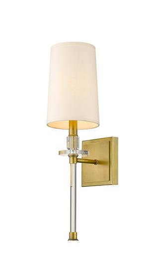 Buy rubbed-brass-with-beige-glass Sophia Sconce by Z-Lite