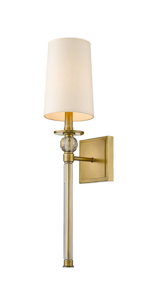 Buy rubbed-brass-with-beige-glass Mia Sconce by Z-Lite