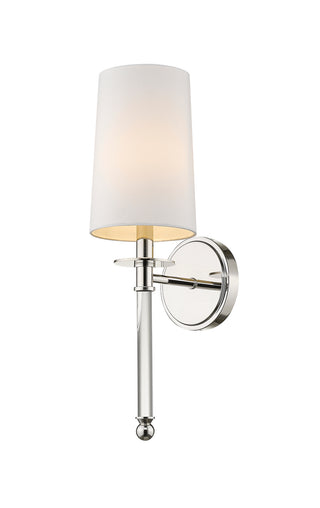 Buy polished-nickel-with-white-glass Mila Sconce by Z-Lite