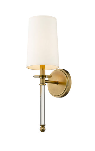 Buy rubbed-brass-with-beige-glass Mila Sconce by Z-Lite