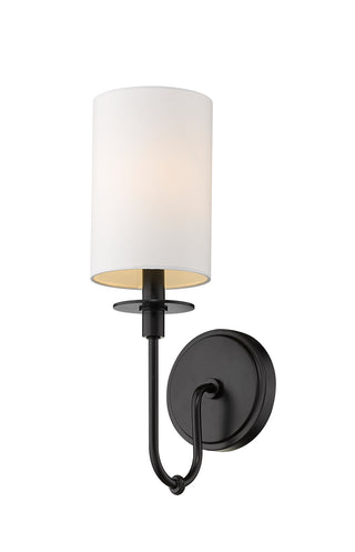 Buy matte-black-with-white-glass Ella Sconce by Z-Lite