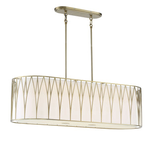 Buy soft-brass-with-white-fabric-glass Regal Terrace Pendant by Minka-Lavery