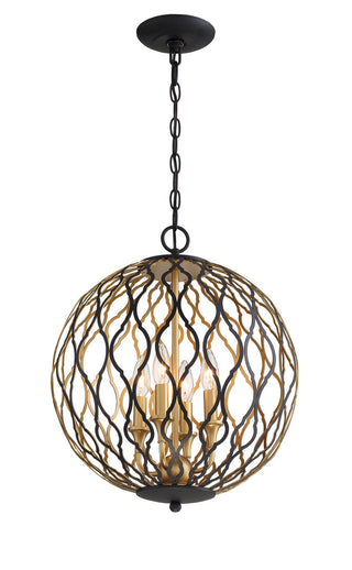 Buy sand-coal-w-painted-and-plated-honey-gold Gilded Glam Outdoor (Damp) Pendant by Minka-Lavery