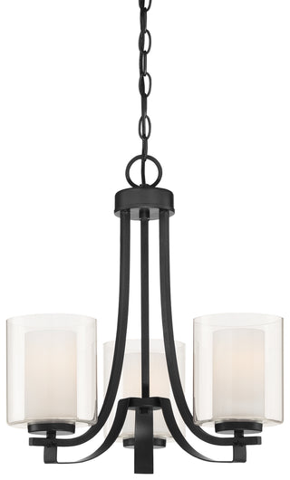 Buy sand-coal-with-etched-white-glass-glass-and-white-shade Parsons Studio Chandelier by Minka-Lavery