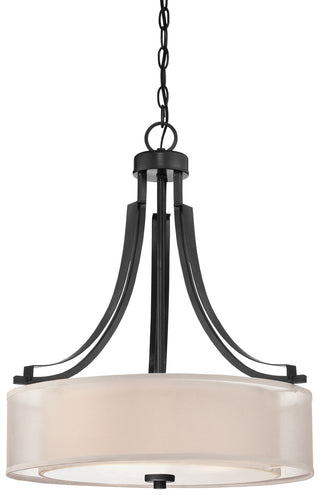 Buy sand-coal-with-translucent-silver-linen-shade-glass-and-silver-gray-shade Parsons Studio Pendant by Minka-Lavery