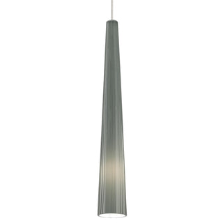 Buy satin-nickel-with-slender-glass-with-vertical-st-glass-and-silver-gray-shade Zenith Pendant by Visual Comfort Modern