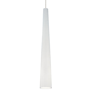 Buy satin-nickel-with-slender-glass-with-vertical-st-glass-and-white-shade Zenith Pendant by Visual Comfort Modern