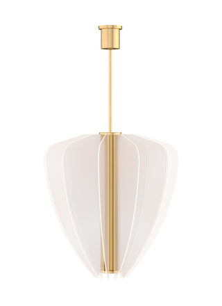 Buy plated-brass-with-acrylic-glass-and-clear-shade Nyra Outdoor (Damp) Chandelier by Visual Comfort Modern