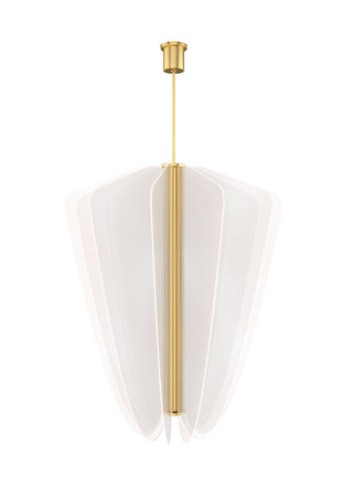 Buy plated-brass-with-acrylic-glass-and-white-shade Nyra Outdoor (Damp) Chandelier by Visual Comfort Modern
