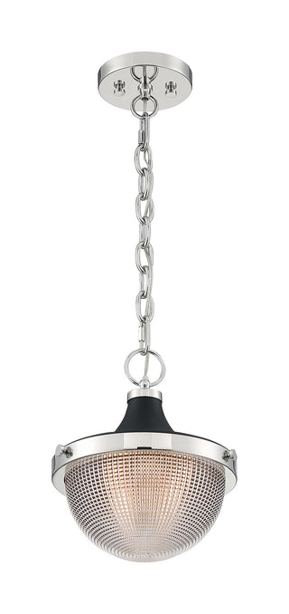 Buy polished-nickel-black-accents Faro Pendant by Nuvo Lighting