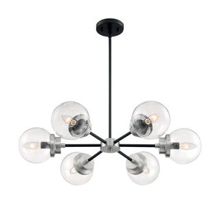 Buy matte-black-brushed-nickel-accents Axis Chandelier by Nuvo Lighting