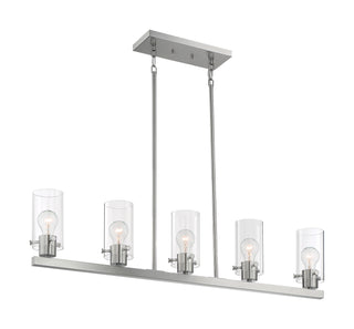 Buy brushed-nickel-with-clear-glass-and-clear-shade Sommerset Pendant by Nuvo Lighting