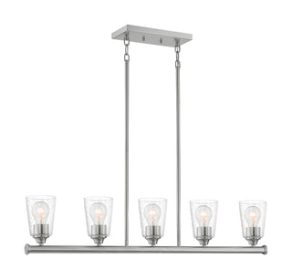 Buy brushed-nickel-with-clear-seeded-glass Bransel Pendant by Nuvo Lighting