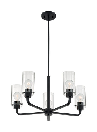 Buy matte-black-with-clear-glass Sommerset Chandelier by Nuvo Lighting