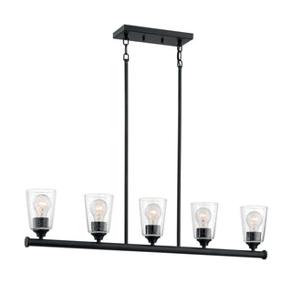 Buy matte-black-with-clear-seeded-glass Bransel Pendant by Nuvo Lighting