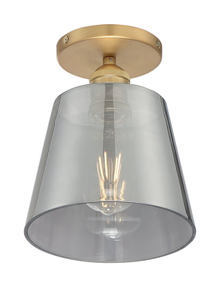 Buy brushed-brass-smoked-glass-and-smoke-shade Motif Semi Flush Mount Light by Nuvo Lighting