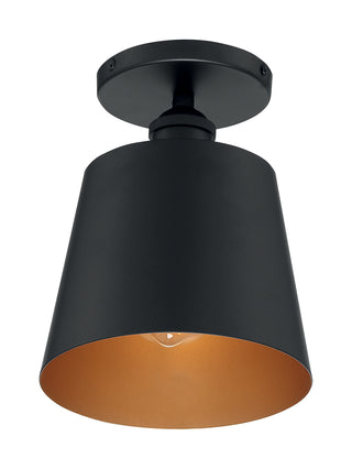 Buy black-gold-accents-with-black-gold-glass Motif Flush Mount Ceiling Light by Nuvo Lighting