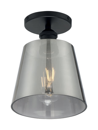 Buy black-smoked-glass-and-smoke-shade Motif Semi Flush Mount Light by Nuvo Lighting