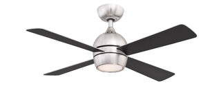 Buy brushed-nickel-finish-with-black-and-reversible-brushed-nickel-blades Kwad Ceiling Fan with Light by Fanimation