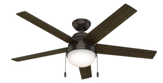 Buy premier-bronze-finish-with-dark-walnut-and-reversible-american-walnut-blades Anslee Ceiling Fan with Light by Hunter