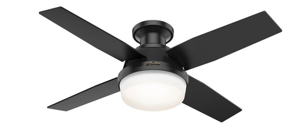 Dempsey Outdoor (Damp) Hugger Ceiling Fan with Light by Hunter