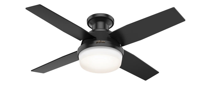 Dempsey Outdoor (Damp) Hugger Ceiling Fan with Light by Hunter