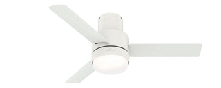 Buy matte-white-finish-with-matte-white-blades Gilmour Outdoor (Damp) Hugger Ceiling Fan with Light by Hunter