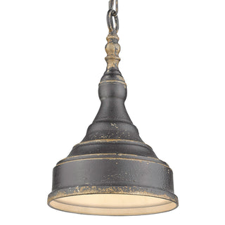 Buy antique-black-iron-with-antique-black-iron-glass Keating Outdoor (Damp) Mini Pendant by Golden