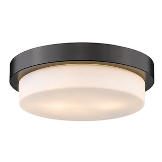 Buy matte-black-with-opal-glass-glass-and-white-shade Morgon Outdoor (Damp) Flush Mount Ceiling Light by Golden