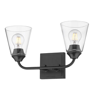 Buy matte-black-with-clear-glass-glass-and-clear-shade Ormond Vanity by Golden