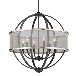 Buy matte-black-with-pewter-glass Colson Chandelier by Golden