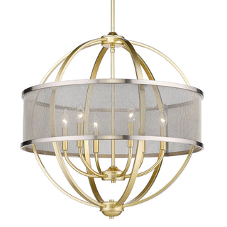 Buy olympic-gold-with-pewter-glass Colson Chandelier by Golden