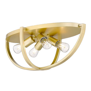 Buy olympic-gold-with-no-shade-glass Colson Outdoor (Damp) Flush Mount Ceiling Light by Golden