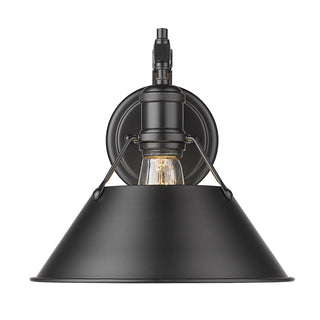 Buy matte-black-with-matte-black-glass-and-black-shade Orwell Outdoor (Damp) Sconce by Golden