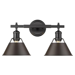Buy matte-black-with-rubbed-bronze-glass Orwell Vanity by Golden