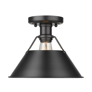 Buy matte-black-with-matte-black-glass Orwell Outdoor (Damp) Flush Mount Light by Golden