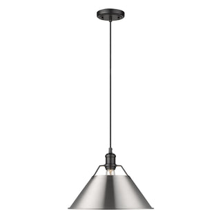 Buy matte-black-with-pewter-glass Orwell Outdoor (Damp) Pendant by Golden
