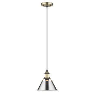 Buy aged-brass-with-chrome-glass Orwell Outdoor (Damp) Pendant by Golden