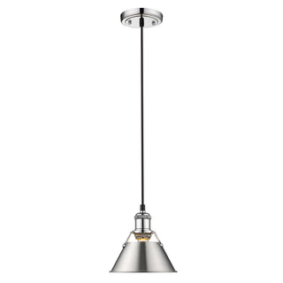 Buy chrome-with-pewter-glass Orwell Outdoor (Damp) Pendant by Golden