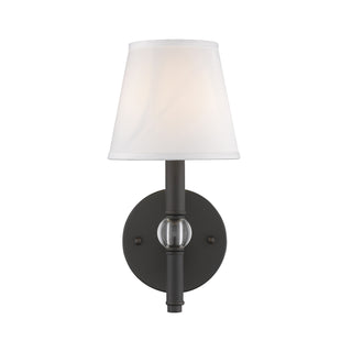 Buy rubbed-bronze-with-classic-white-glass-and-white-shade Waverly Sconce by Golden