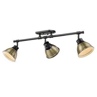 Buy matte-black-with-aged-brass-glass Duncan Outdoor (Damp) Directional Semi-Flush Mount Light by Golden