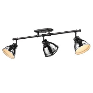 Buy matte-black-with-chrome-glass Duncan Outdoor (Damp) Directional Semi-Flush Mount Light by Golden
