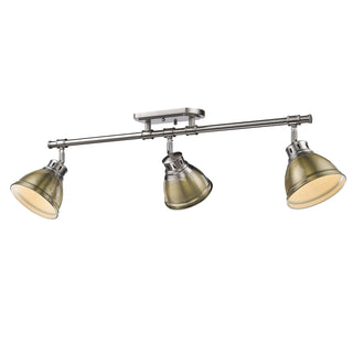 Buy pewter-with-aged-brass-glass Duncan Outdoor (Damp) Directional Semi-Flush Mount Light by Golden