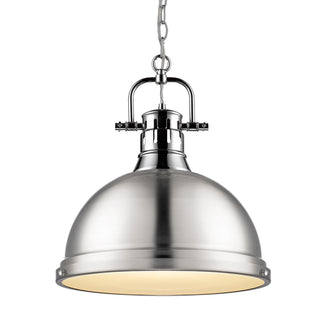 Buy chrome-with-pewter-glass Duncan Outdoor (Damp) Pendant by Golden