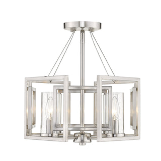 Buy pewter-with-clear-glass-glass Marco Semi-Flush Mount Ceiling Light by Golden
